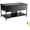 imageVEVOR 4in1 Lift Top Coffee Table with USBPower OutletLED Light MultiFunction Convertible Coffee Table with Storage and Hidden Compartment Converts to Dining Table for Living Room Home OfficeBlack