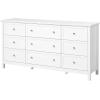 imageVEVOR 6 Drawer Dresser Wooden Chest of Drawers with Sliding and Antitip Device Retro Minimalist Dresser Chest Closet Storage TV Stand Organizer for Living Room Hallway Bedroom Entryway White591D x 157W x 311H 7 Drawers