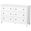 imageVEVOR 6 Drawer Dresser Wooden Chest of Drawers with Sliding and Antitip Device Retro Minimalist Dresser Chest Closet Storage TV Stand Organizer for Living Room Hallway Bedroom Entryway White472D x 157W x 311H 6 Drawers