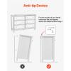 imageVEVOR 6 Drawer Dresser Wooden Chest of Drawers with Sliding and Antitip Device Retro Minimalist Dresser Chest Closet Storage TV Stand Organizer for Living Room Hallway Bedroom Entryway White472D x 157W x 311H 6 Drawers