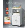 imageVEVOR Bathroom Floor Cabinet 4Tier Wooden Storage Organizer with 2 Doors 2 Drawers and Adjustable Shelf Modern Home Furniture Freestanding Cupboard for KitchenLiving RoomEntryway Use White2 Doors  2 Shelf