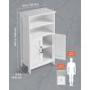imageVEVOR Bathroom Floor Cabinet 4Tier Wooden Storage Organizer with 2 Doors 2 Drawers and Adjustable Shelf Modern Home Furniture Freestanding Cupboard for KitchenLiving RoomEntryway Use White2 Doors  2 Shelf