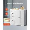 imageVEVOR Bathroom Floor Cabinet 4Tier Wooden Storage Organizer with 2 Doors 2 Drawers and Adjustable Shelf Modern Home Furniture Freestanding Cupboard for KitchenLiving RoomEntryway Use White2 Doors  4 Drawers