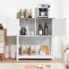 imageVEVOR Buffet Cabinet 315 Inch Sideboard Storage Cabinet with Magnetic Doors Farmhouse Coffee Bar Cabinet for Hallway Entryway Living Room or Kitchen315 Inch