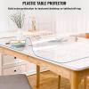 imageVEVOR Clear Table Cover Protector 48 inch1230 mm Round Table Cover 15 mm Thick PVC Plastic Tablecloth Waterproof Desktop Protector for Writing Desk Coffee Table Dining Room Table100 x 45 Rectangular