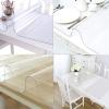 imageVEVOR Clear Table Cover Protector 48 inch1230 mm Round Table Cover 15 mm Thick PVC Plastic Tablecloth Waterproof Desktop Protector for Writing Desk Coffee Table Dining Room Table96 x 42 Rectangular