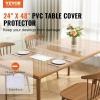imageVEVOR Clear Table Cover Protector 48 inch1230 mm Round Table Cover 15 mm Thick PVC Plastic Tablecloth Waterproof Desktop Protector for Writing Desk Coffee Table Dining Room Table48 x 24 Rectangular