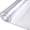 imageVEVOR Clear Table Cover Protector 48 inch1230 mm Round Table Cover 15 mm Thick PVC Plastic Tablecloth Waterproof Desktop Protector for Writing Desk Coffee Table Dining Room Table96 x 42 Rectangular