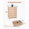 imageVEVOR Fluted 6 Drawer Dresser 54quot Wide Chest of Drawers with Faux Marble Top Modern Dresser TV Stand Wooden Closet Clothes Storage Organizer for Bedroom Living Room Hallway Entryway Natural Oak295D x 157W x 48H 7 Drawers