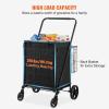 imageVEVOR Folding Shopping Cart with Removable Waterproof Liner 210LBS Large Capacity Jumbo Grocery Cart with Dual Basket 360 Swivel Wheels Dense Metal Mesh Base Heavy Duty Utility Cart for ShoppingJUMBO