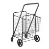 imageVEVOR Folding Shopping Cart with Removable Waterproof Liner 210LBS Large Capacity Jumbo Grocery Cart with Dual Basket 360 Swivel Wheels Dense Metal Mesh Base Heavy Duty Utility Cart for ShoppingLARGE