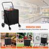 imageVEVOR Folding Shopping Cart with Removable Waterproof Liner 210LBS Large Capacity Jumbo Grocery Cart with Dual Basket 360 Swivel Wheels Dense Metal Mesh Base Heavy Duty Utility Cart for ShoppingJUMBO