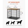 imageVEVOR Furniture Style Dog Crate with Storage 41 inch Dog Crate Furniture Large Breed with Double Doors Wooden Dog Cage for LargeMedium Dog Indoor Hold up to 70 lbs Rustic BrownS27