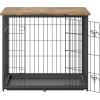 imageVEVOR Furniture Style Dog Crate with Storage 41 inch Dog Crate Furniture Large Breed with Double Doors Wooden Dog Cage for LargeMedium Dog Indoor Hold up to 70 lbs Rustic BrownS27