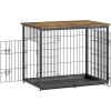 imageVEVOR Furniture Style Dog Crate with Storage 41 inch Dog Crate Furniture Large Breed with Double Doors Wooden Dog Cage for LargeMedium Dog Indoor Hold up to 70 lbs Rustic BrownM33