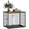 imageVEVOR Furniture Style Dog Crate with Storage 41 inch Dog Crate Furniture Large Breed with Double Doors Wooden Dog Cage for LargeMedium Dog Indoor Hold up to 70 lbs Rustic BrownM33