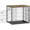 imageVEVOR Furniture Style Dog Crate with Storage 41 inch Dog Crate Furniture Large Breed with Double Doors Wooden Dog Cage for LargeMedium Dog Indoor Hold up to 70 lbs Rustic BrownS27