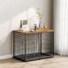 imageVEVOR Furniture Style Dog Crate with Storage 41 inch Dog Crate Furniture Large Breed with Double Doors Wooden Dog Cage for LargeMedium Dog Indoor Hold up to 70 lbs Rustic BrownXXL44