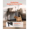 imageVEVOR Furniture Style Dog Crate with Storage 41 inch Dog Crate Furniture Large Breed with Double Doors Wooden Dog Cage for LargeMedium Dog Indoor Hold up to 70 lbs Rustic BrownXXL44