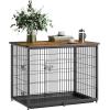 imageVEVOR Furniture Style Dog Crate with Storage 41 inch Dog Crate Furniture Large Breed with Double Doors Wooden Dog Cage for LargeMedium Dog Indoor Hold up to 70 lbs Rustic BrownXXL44