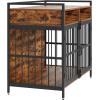 imageVEVOR Furniture Style Dog Crate with Storage 41 inch Dog Crate Furniture Large Breed with Double Doors Wooden Dog Cage for LargeMedium Dog Indoor Hold up to 70 lbs Rustic Brown410L x 236W x 362H