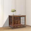 imageVEVOR Furniture Style Dog Crate with Storage 41 inch Dog Crate Furniture Large Breed with Double Doors Wooden Dog Cage for LargeMedium Dog Indoor Hold up to 70 lbs Rustic Brown325L x 219W x 252H