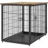 imageVEVOR Furniture Style Dog Crate with Storage 41 inch Dog Crate Furniture Large Breed with Double Doors Wooden Dog Cage for LargeMedium Dog Indoor Hold up to 70 lbs Rustic BrownXXL44