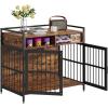 imageVEVOR Furniture Style Dog Crate with Storage 41 inch Dog Crate Furniture Large Breed with Double Doors Wooden Dog Cage for LargeMedium Dog Indoor Hold up to 70 lbs Rustic Brown410L x 236W x 362H