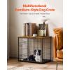 imageVEVOR Furniture Style Dog Crate with Storage 41 inch Dog Crate Furniture Large Breed with Double Doors Wooden Dog Cage for LargeMedium Dog Indoor Hold up to 70 lbs Rustic BrownS27