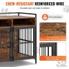 imageVEVOR Furniture Style Dog Crate with Storage 41 inch Dog Crate Furniture Large Breed with Double Doors Wooden Dog Cage for LargeMedium Dog Indoor Hold up to 70 lbs Rustic Brown410L x 236W x 362H