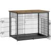imageVEVOR Furniture Style Dog Crate with Storage 41 inch Dog Crate Furniture Large Breed with Double Doors Wooden Dog Cage for LargeMedium Dog Indoor Hold up to 70 lbs Rustic BrownXXL44
