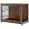 imageVEVOR Furniture Style Dog Crate with Storage 41 inch Dog Crate Furniture Large Breed with Double Doors Wooden Dog Cage for LargeMedium Dog Indoor Hold up to 70 lbs Rustic Brown325L x 219W x 252H