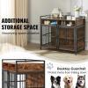 imageVEVOR Furniture Style Dog Crate with Storage 41 inch Dog Crate Furniture Large Breed with Double Doors Wooden Dog Cage for LargeMedium Dog Indoor Hold up to 70 lbs Rustic Brown410L x 236W x 362H