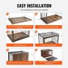 imageVEVOR Furniture Style Dog Crate with Storage 41 inch Dog Crate Furniture Large Breed with Double Doors Wooden Dog Cage for LargeMedium Dog Indoor Hold up to 70 lbs Rustic Brown325L x 219W x 252H