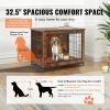 imageVEVOR Furniture Style Dog Crate with Storage 41 inch Dog Crate Furniture Large Breed with Double Doors Wooden Dog Cage for LargeMedium Dog Indoor Hold up to 70 lbs Rustic Brown325L x 219W x 252H