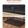 imageVEVOR Furniture Style Dog Crate with Storage 41 inch Dog Crate Furniture Large Breed with Double Doors Wooden Dog Cage for LargeMedium Dog Indoor Hold up to 70 lbs Rustic BrownS27