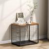 imageVEVOR Furniture Style Dog Crate with Storage 41 inch Dog Crate Furniture Large Breed with Double Doors Wooden Dog Cage for LargeMedium Dog Indoor Hold up to 70 lbs Rustic BrownS27