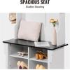 imageVEVOR Hall Tree Entryway Bench LED Coat Rack with Shoe Storage 59quot Wide Mudroom Bench with Storage and Seating Adjustable Shelves and 12 Hanging Hooks for Mudroom Entryway Hallway32 Width