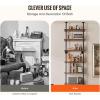 imageVEVOR Industrial Pipe Shelf 2 Tier 24x787in WallMount Floating Rustic Wood Shelves Bracket Display Bookshelf Storage Rack Sundries Holder for Kitchen Bedroom Bathroom Living Room Black6 Tier 24x984in