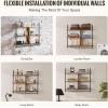 imageVEVOR Industrial Pipe Shelf 2 Tier 24x787in WallMount Floating Rustic Wood Shelves Bracket Display Bookshelf Storage Rack Sundries Holder for Kitchen Bedroom Bathroom Living Room Black3 Tier 415x984in