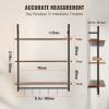 imageVEVOR Industrial Pipe Shelf 2 Tier 24x787in WallMount Floating Rustic Wood Shelves Bracket Display Bookshelf Storage Rack Sundries Holder for Kitchen Bedroom Bathroom Living Room Black3 Tier 32x984in