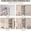 imageVEVOR Industrial Pipe Shelf 2 Tier 24x787in WallMount Floating Rustic Wood Shelves Bracket Display Bookshelf Storage Rack Sundries Holder for Kitchen Bedroom Bathroom Living Room Black5 Tier 24x984in