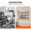 imageVEVOR Industrial Pipe Shelf 2 Tier 24x787in WallMount Floating Rustic Wood Shelves Bracket Display Bookshelf Storage Rack Sundries Holder for Kitchen Bedroom Bathroom Living Room Black3 Tier 48x984in