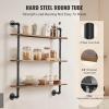 imageVEVOR Industrial Pipe Shelf 2 Tier 24x787in WallMount Floating Rustic Wood Shelves Bracket Display Bookshelf Storage Rack Sundries Holder for Kitchen Bedroom Bathroom Living Room Black3 Tier 32x787in