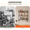 imageVEVOR Industrial Pipe Shelf 2 Tier 24x787in WallMount Floating Rustic Wood Shelves Bracket Display Bookshelf Storage Rack Sundries Holder for Kitchen Bedroom Bathroom Living Room Black3 Tier 32x984in
