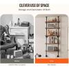 imageVEVOR Industrial Pipe Shelf 2 Tier 24x787in WallMount Floating Rustic Wood Shelves Bracket Display Bookshelf Storage Rack Sundries Holder for Kitchen Bedroom Bathroom Living Room Black5 Tier 24x984in