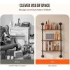 imageVEVOR Industrial Pipe Shelf 2 Tier 24x787in WallMount Floating Rustic Wood Shelves Bracket Display Bookshelf Storage Rack Sundries Holder for Kitchen Bedroom Bathroom Living Room Black3 Tier 24x787in