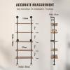 imageVEVOR Industrial Pipe Shelf 2 Tier 24x787in WallMount Floating Rustic Wood Shelves Bracket Display Bookshelf Storage Rack Sundries Holder for Kitchen Bedroom Bathroom Living Room Black5 Tier 24x984in