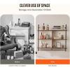 imageVEVOR Industrial Pipe Shelf 2 Tier 24x787in WallMount Floating Rustic Wood Shelves Bracket Display Bookshelf Storage Rack Sundries Holder for Kitchen Bedroom Bathroom Living Room Black3 Tier 415x984in