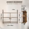 imageVEVOR Industrial Pipe Shelf 2 Tier 24x787in WallMount Floating Rustic Wood Shelves Bracket Display Bookshelf Storage Rack Sundries Holder for Kitchen Bedroom Bathroom Living Room Black3 Tier 415x984in